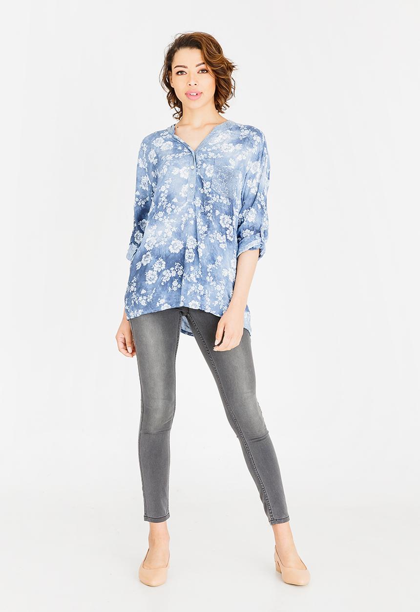 Revenge - 3/4 Sleeve Top Blue