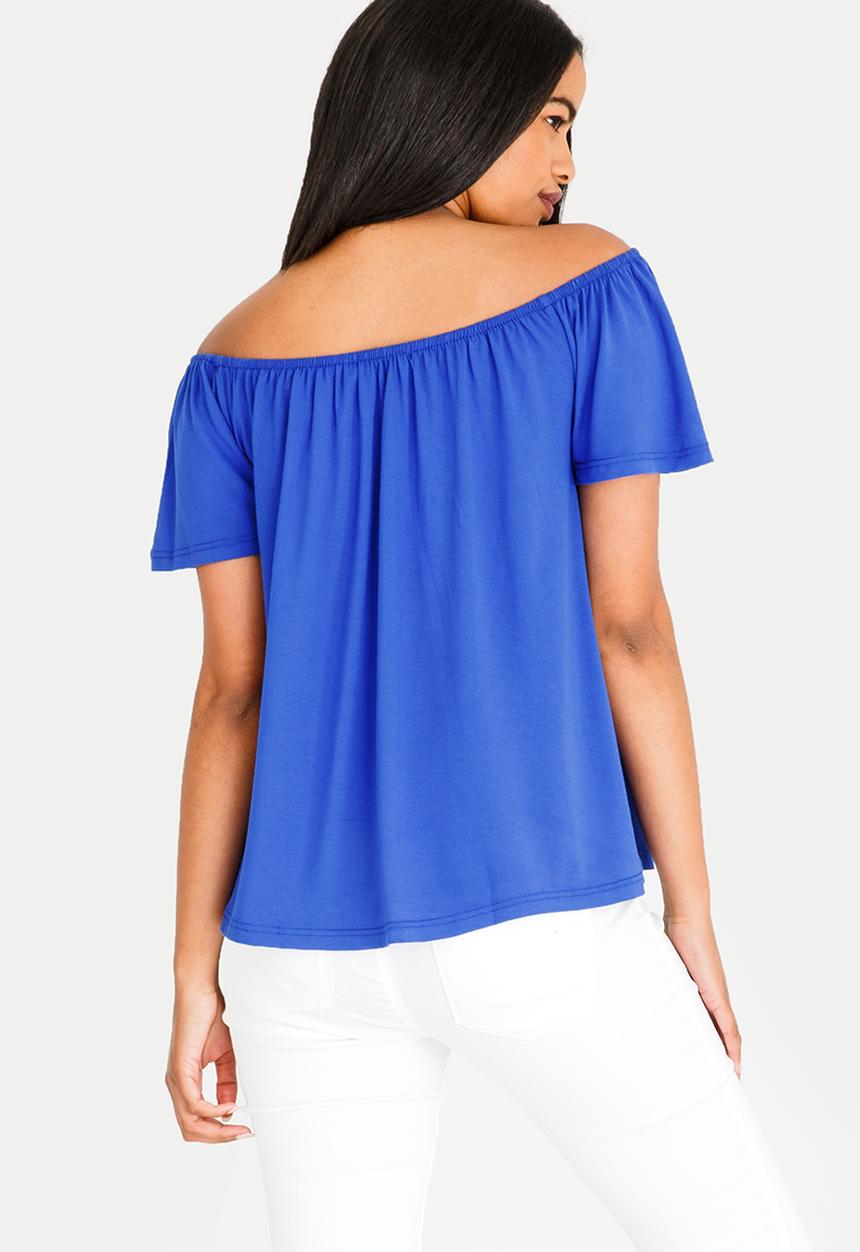 edit - Off-the-shoulder swing top - blue 