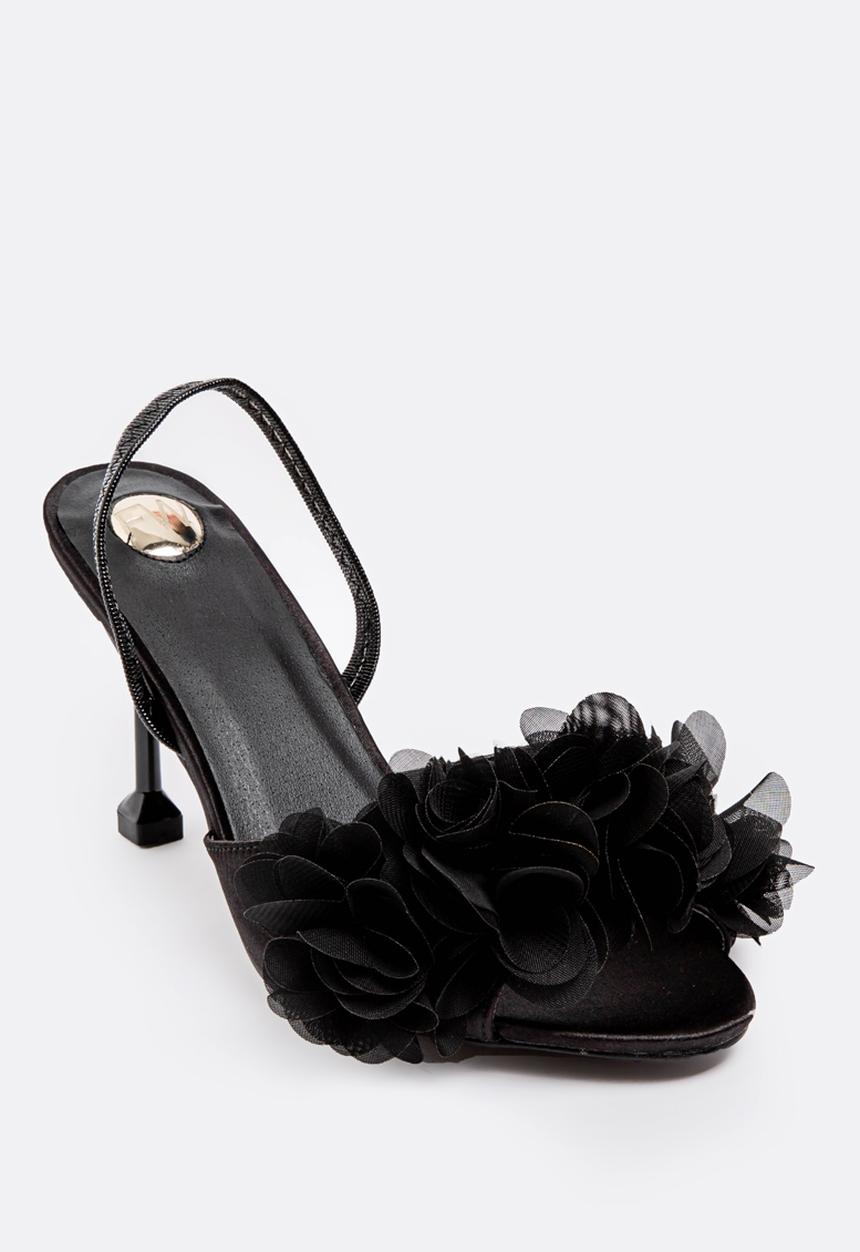 Footwork - Flower slingback heel - black