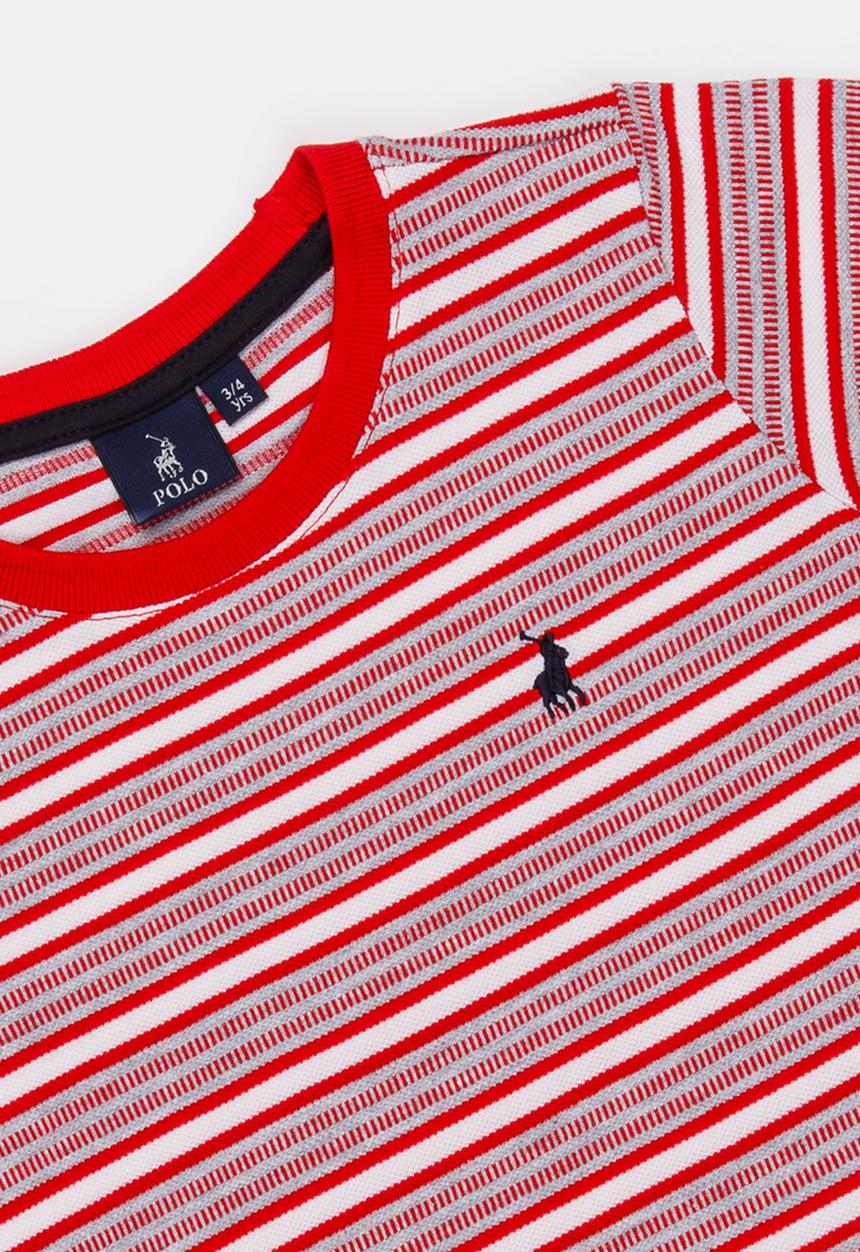 POLO - Daniel striped tee - red