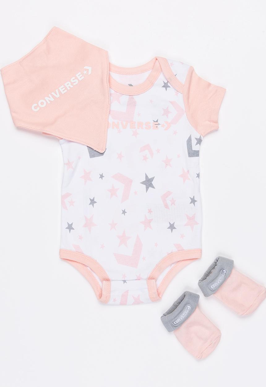 Converse - Converse all over star chevron bib set - pink
