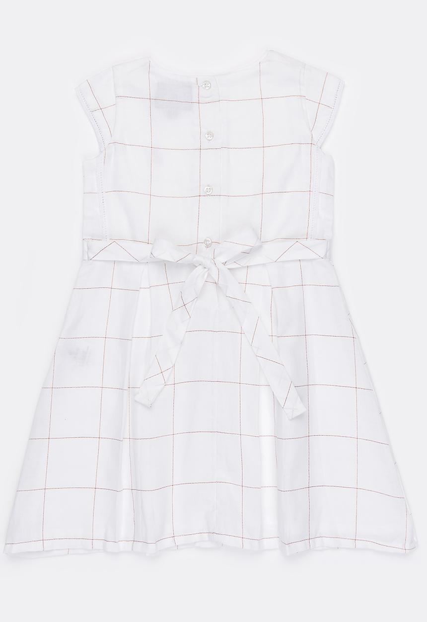 POLO - Olivia checked party dress - white