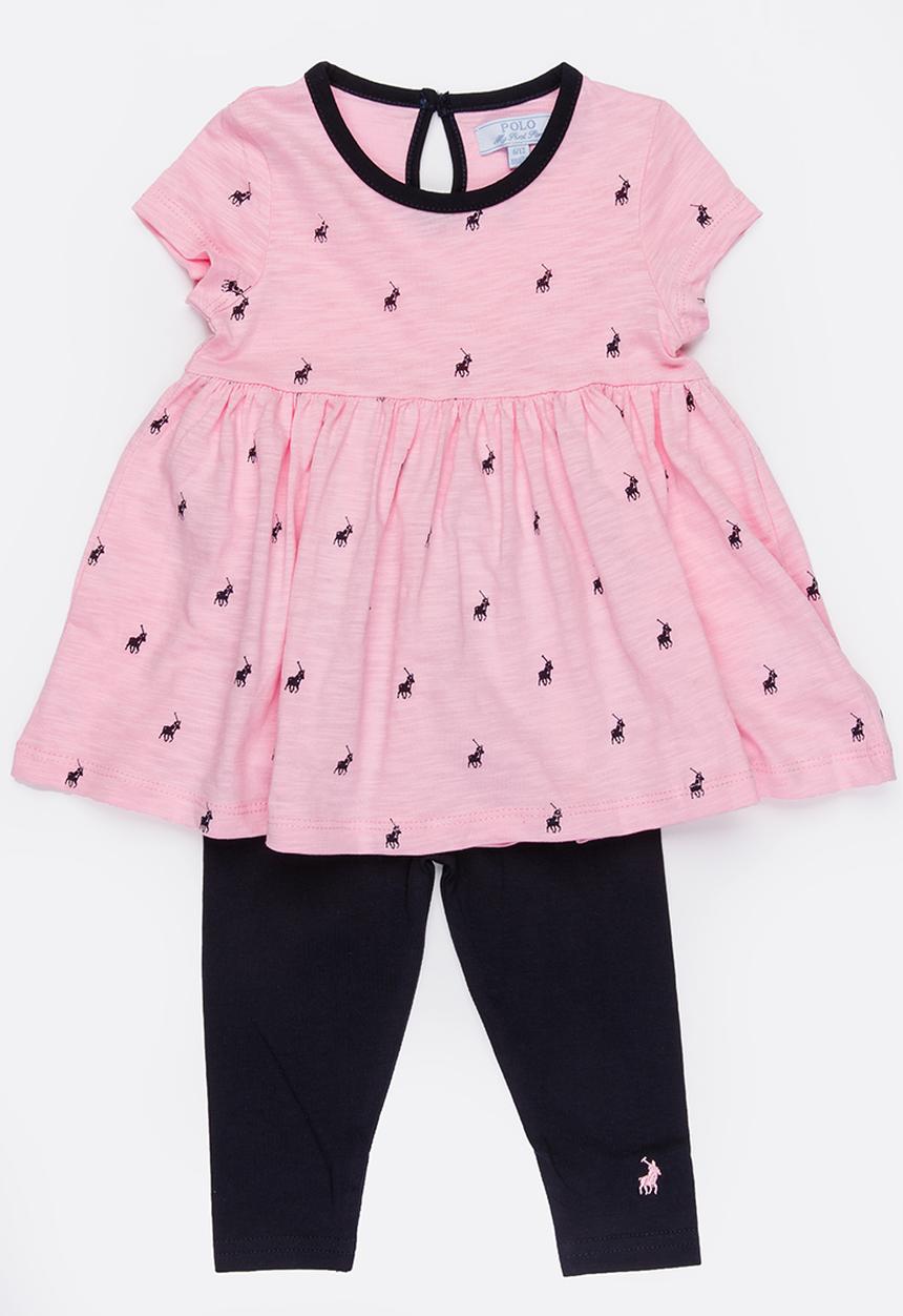 POLO - Bella printed tunic & legging set - pink
