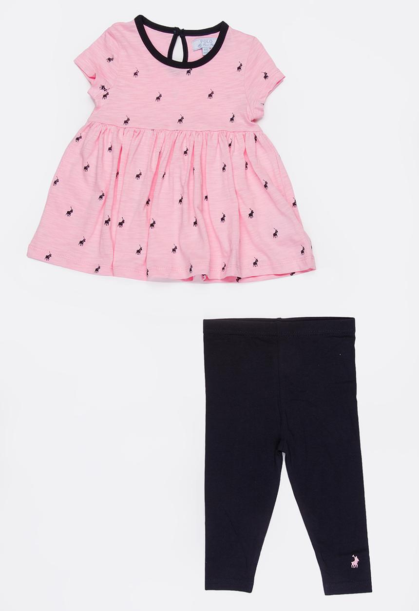 POLO - Bella printed tunic & legging set - pink