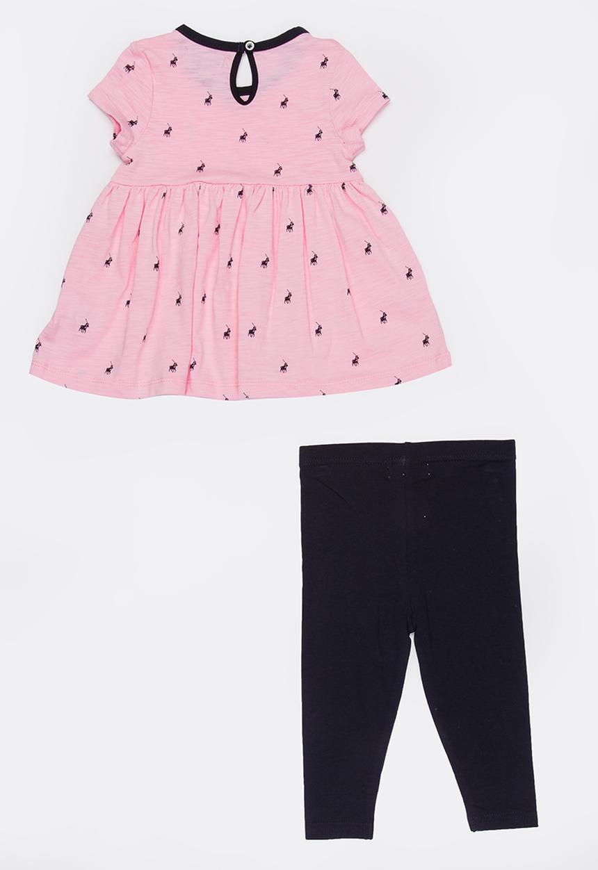 POLO - Bella printed tunic & legging set - pink