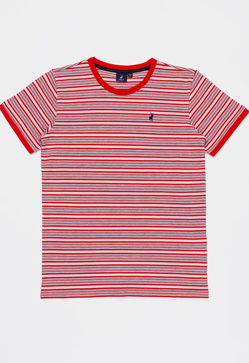 POLO - Daniel striped tee - red
