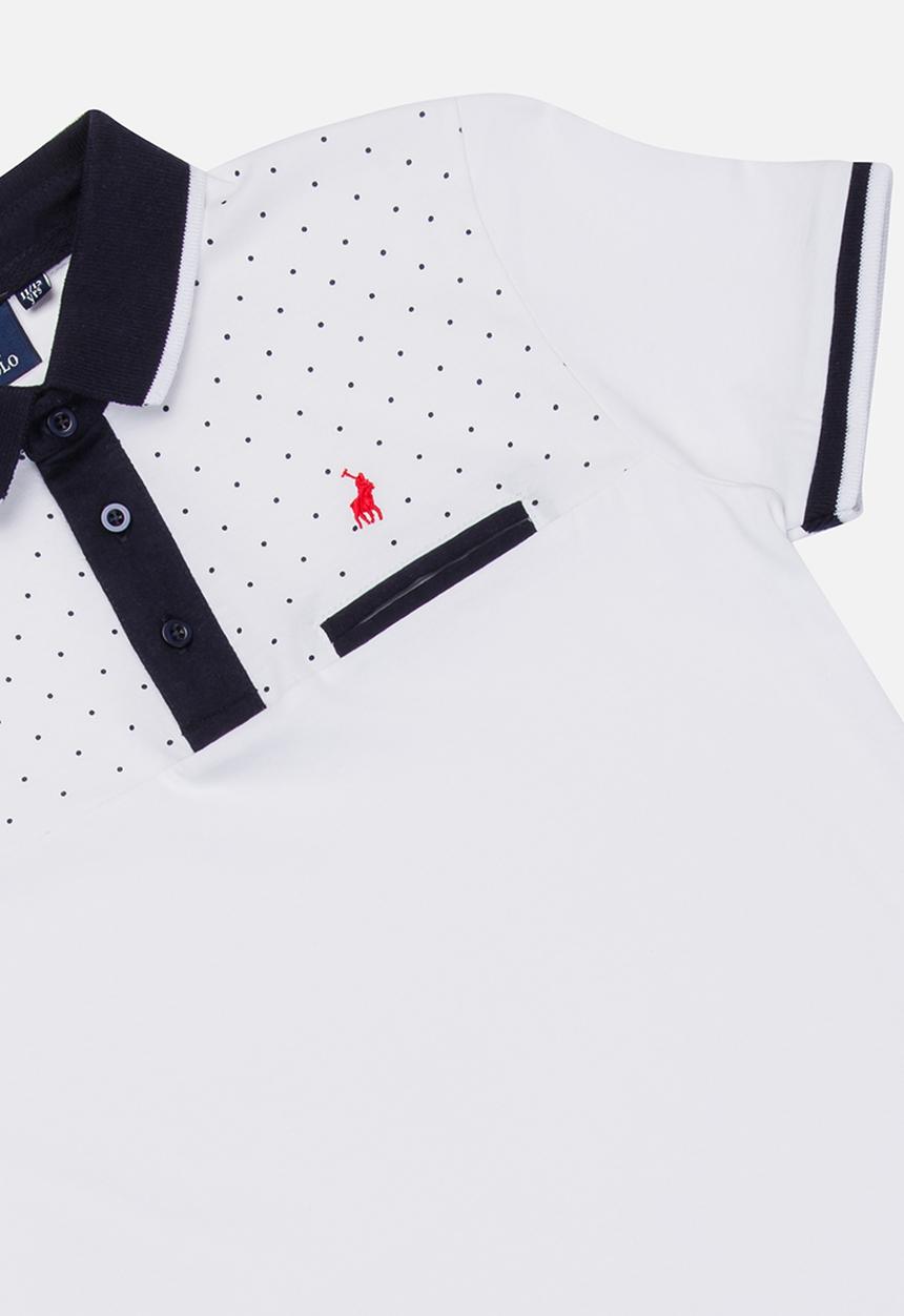 POLO - Robert cut & sew golfer - white
