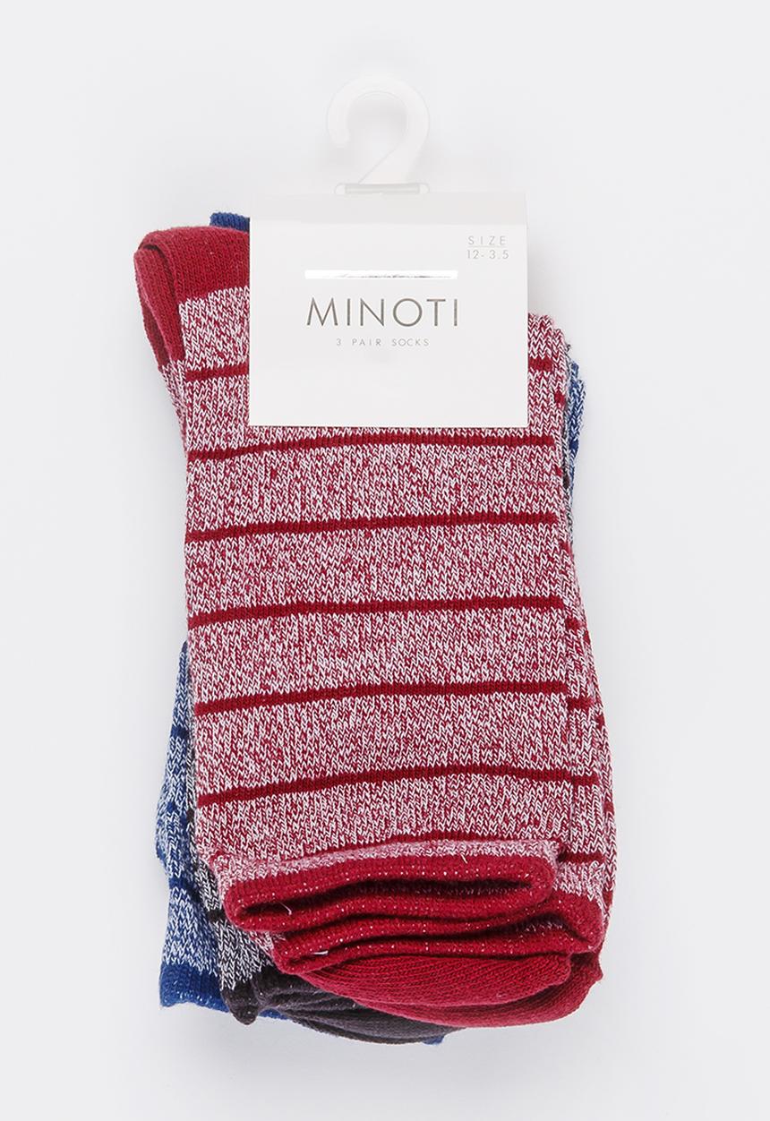 MINOTI - 3 Pack Mixed Yarn Ankle Socks Multi-colour