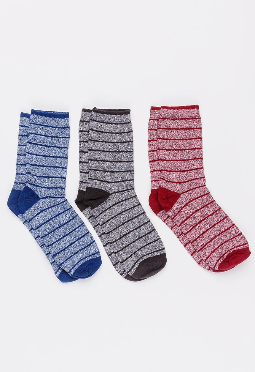 MINOTI - 3 Pack Mixed Yarn Ankle Socks Multi-colour