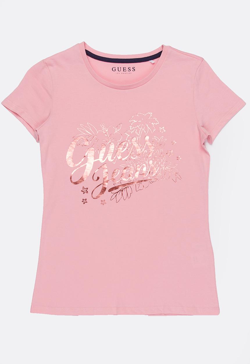 GUESS - Stencil Flower Tee Pale Pink