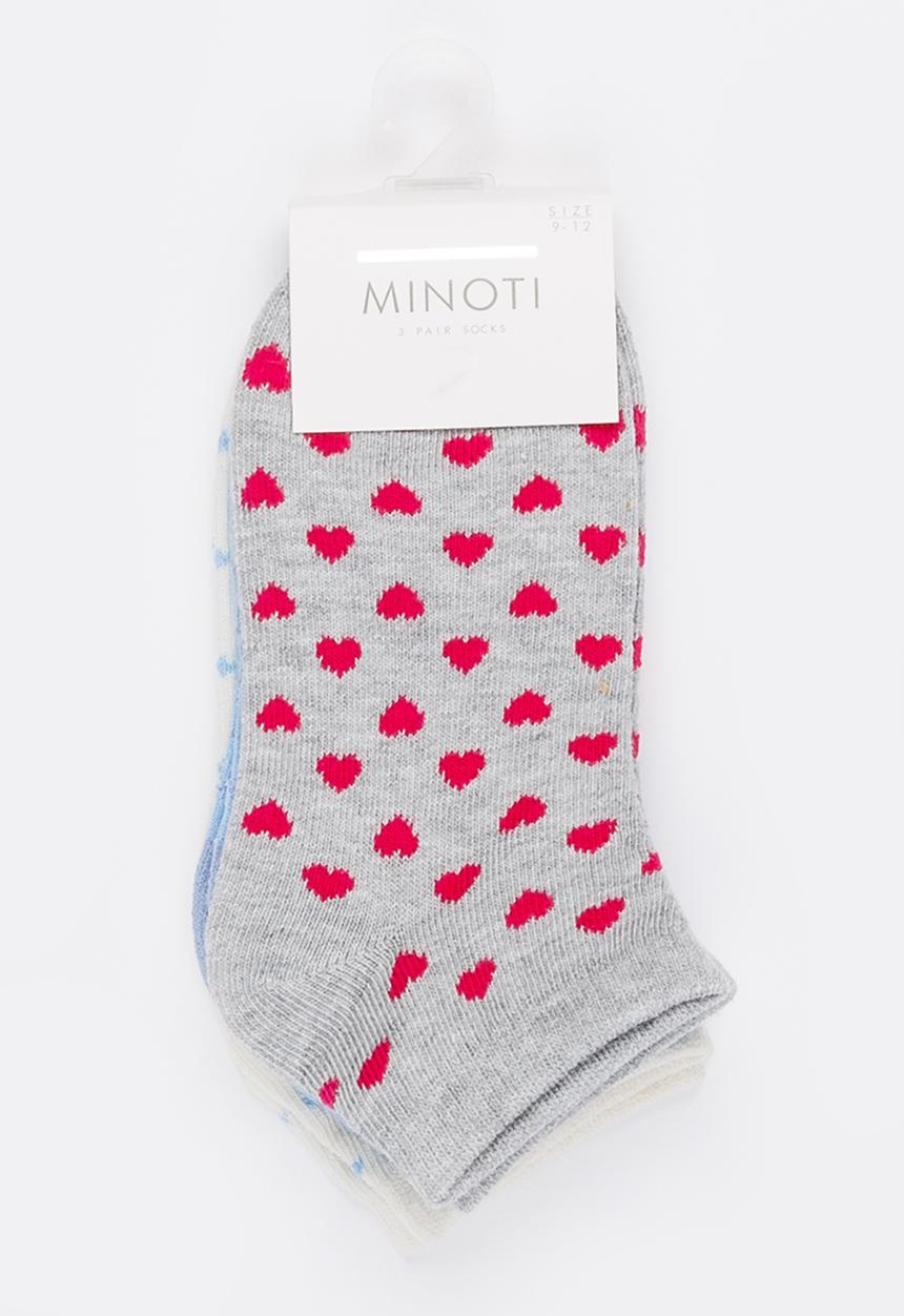 MINOTI - 3 Pack trainer socks - multi-colour