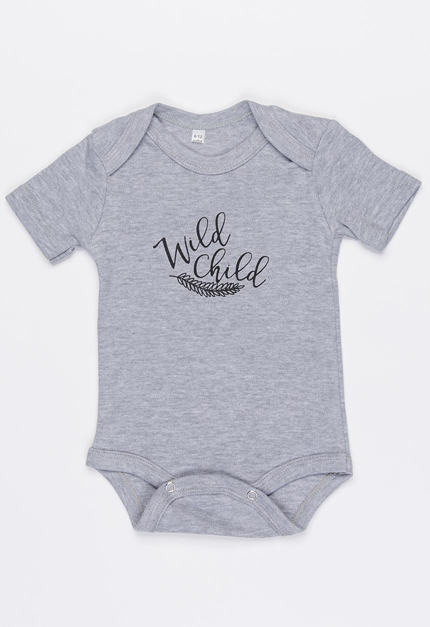Funky Shop - Slogan baby grow - grey