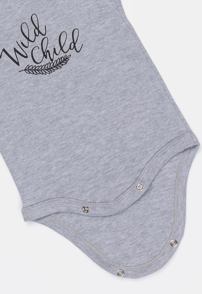 Funky Shop - Slogan baby grow - grey