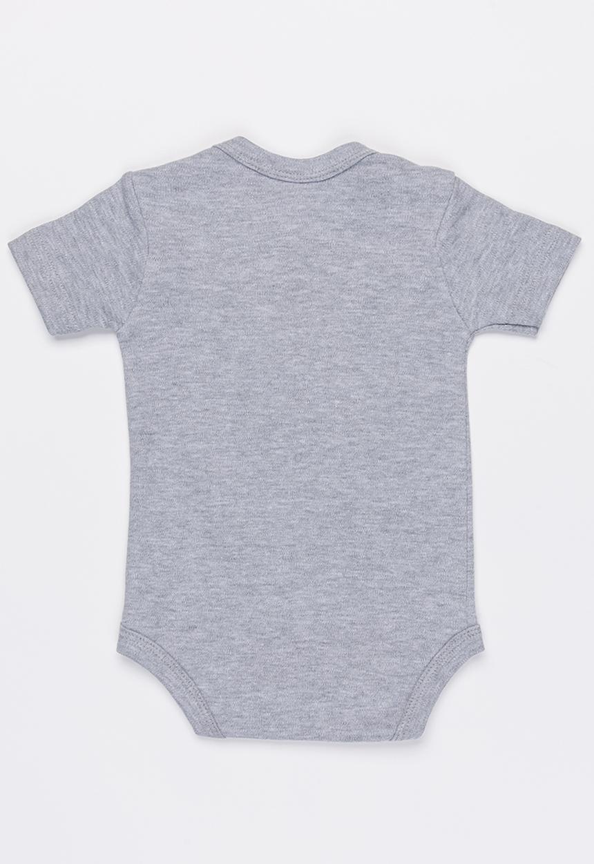 Funky Shop - Short sleeve slogan baby grow - grey