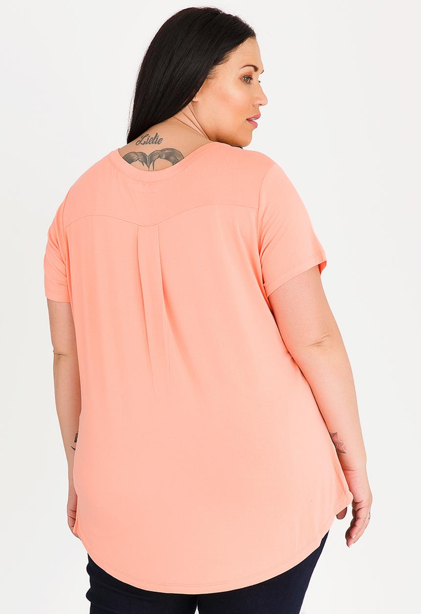 edit Plus - Embellished T-shirt - coral