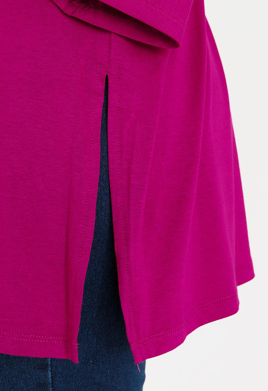 edit Plus - Cold Shoulder Top Dark Pink