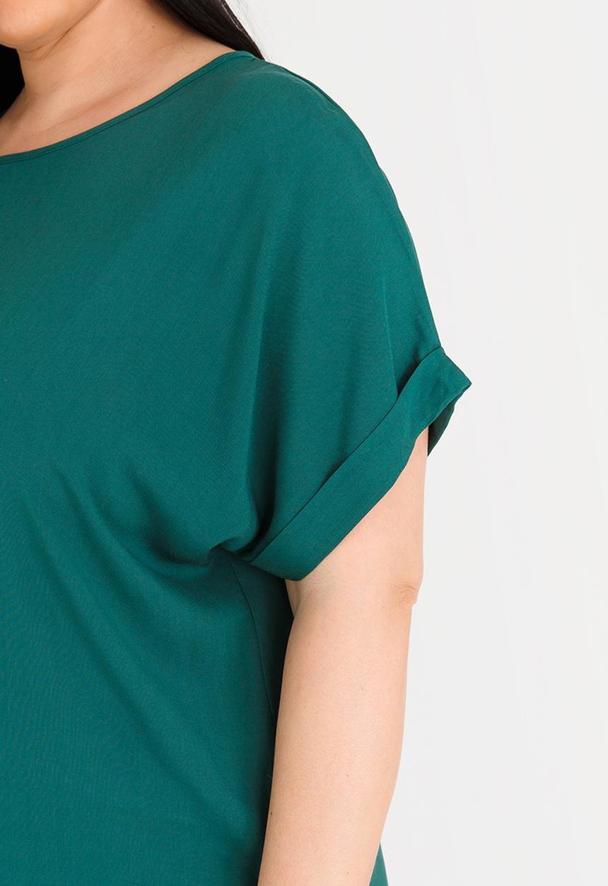 edit Plus - Basic Shift Dress Green