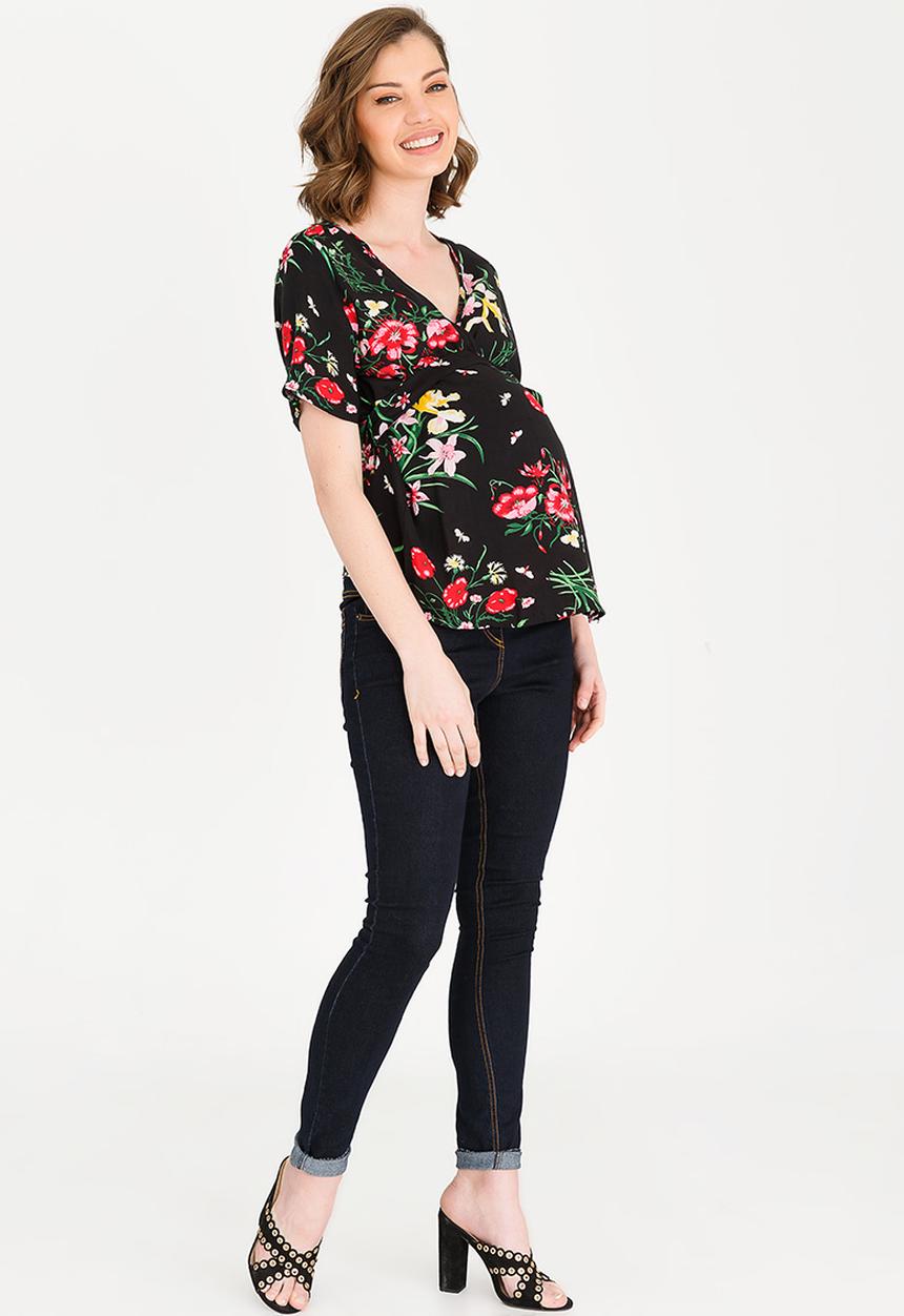 edit Maternity - Wrap blouse - black