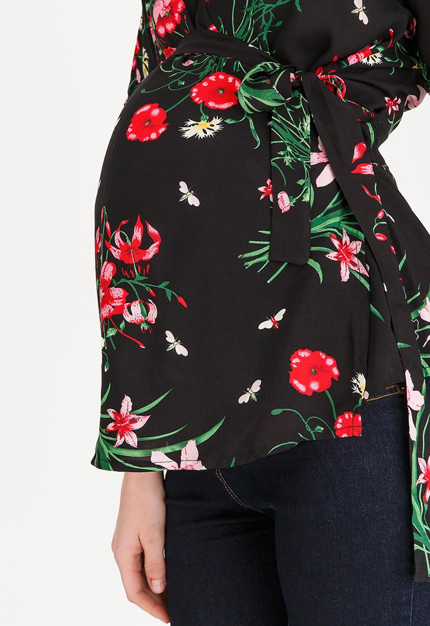 edit Maternity - Wrap blouse - black