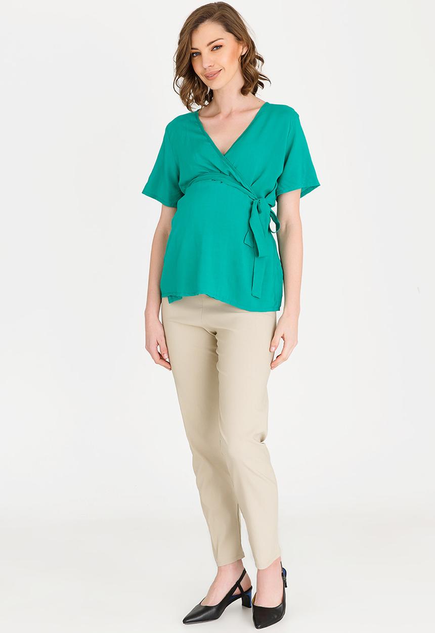 edit Maternity - Wrap blouse - teal
