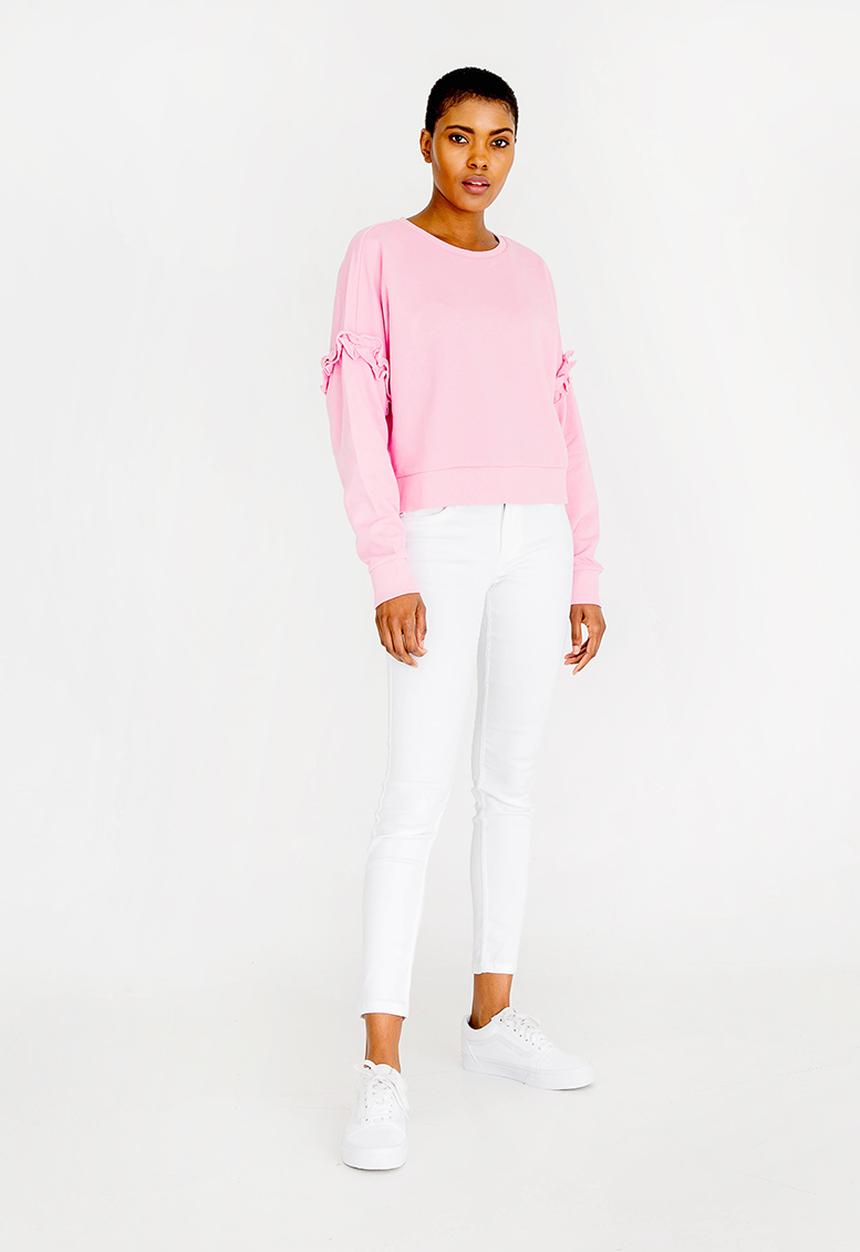 ONLY - Tony Frill Sweatop Mid Pink