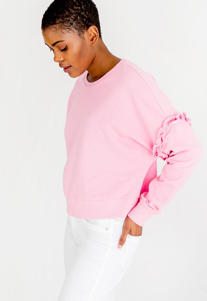 ONLY - Tony Frill Sweatop Mid Pink