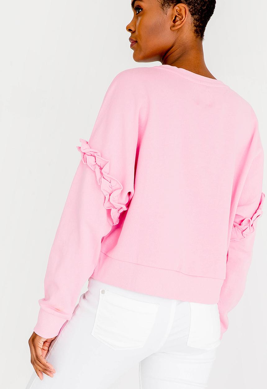 ONLY - Tony Frill Sweatop Mid Pink