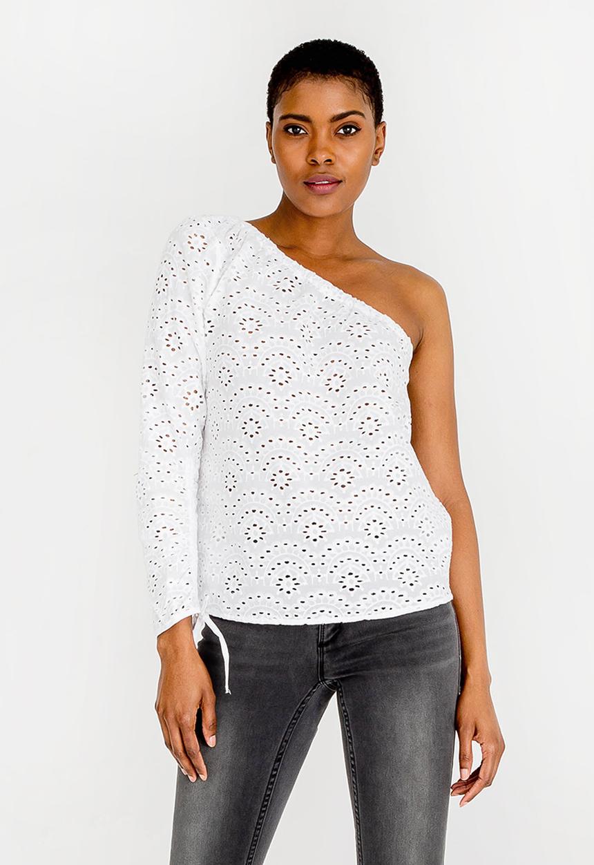 ONLY - Sabah One Shoulder  Top White