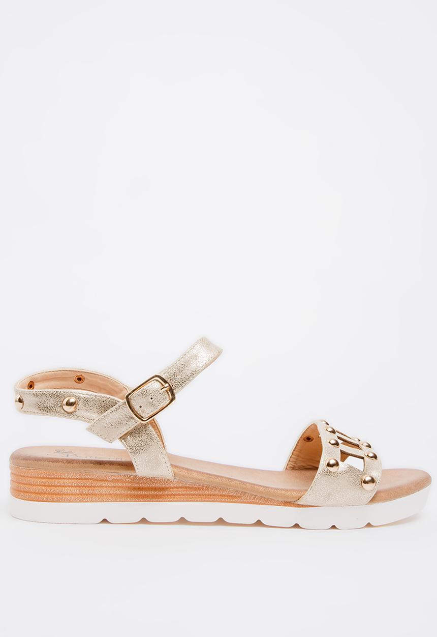 Butterfly Feet - Zhi Open Toe Wedges Gold