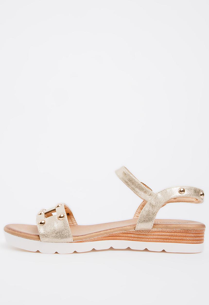 Butterfly Feet - Zhi Open Toe Wedges Gold