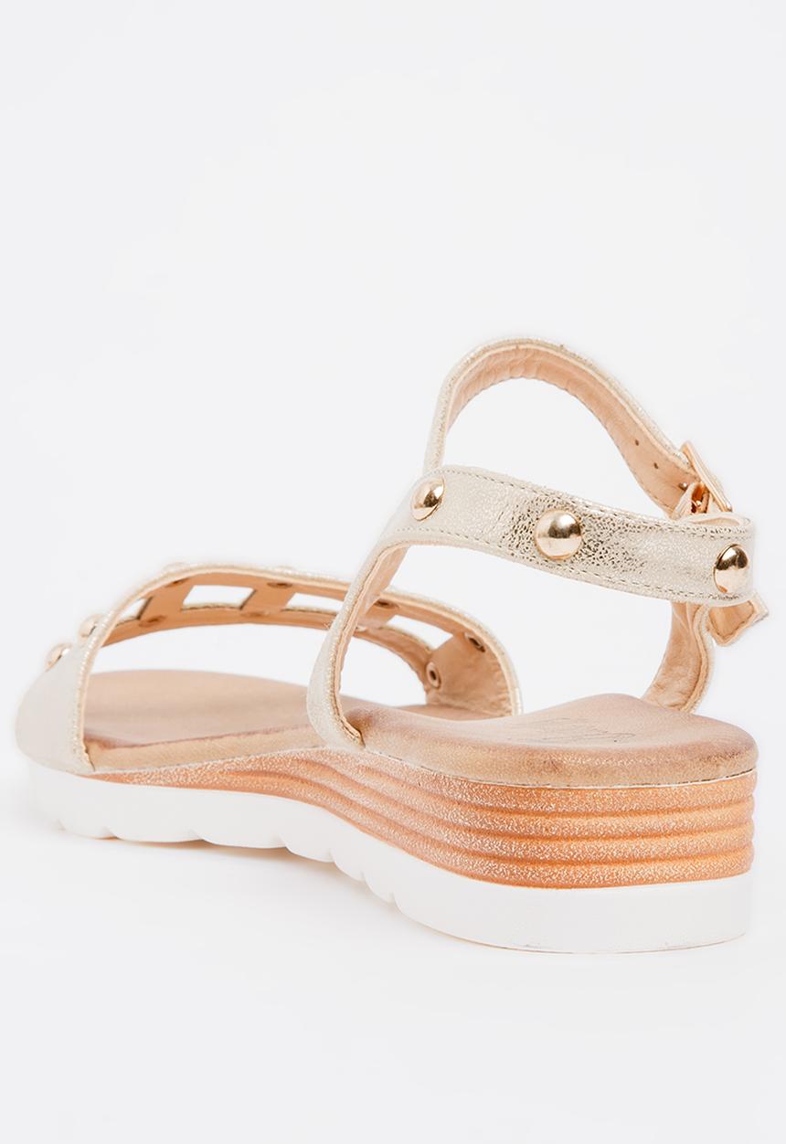 Butterfly Feet - Zhi Open Toe Wedges Gold