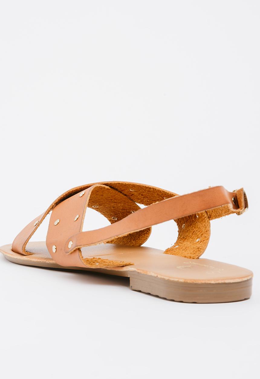 STYLE REPUBLIC - Studded double band sandal - tan
