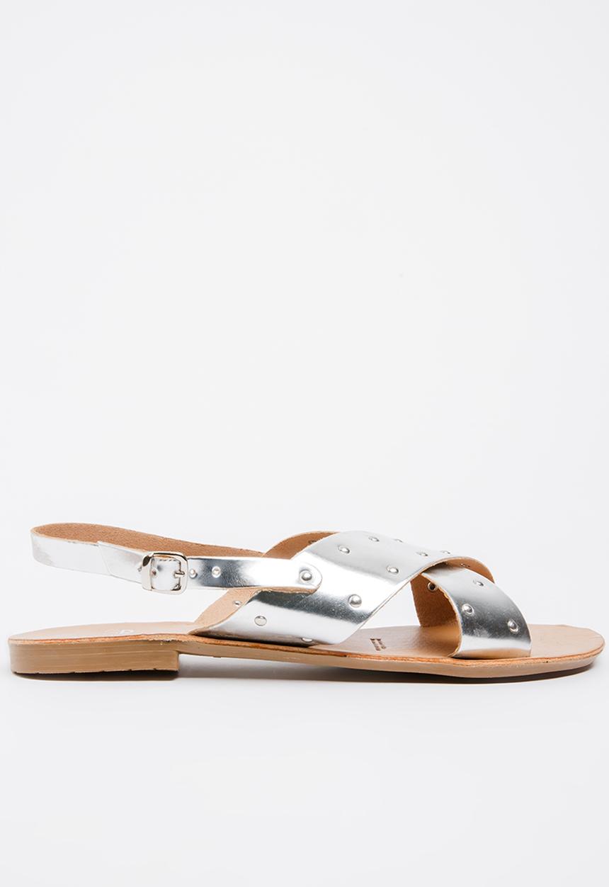 STYLE REPUBLIC - Studded double band sandal- silver