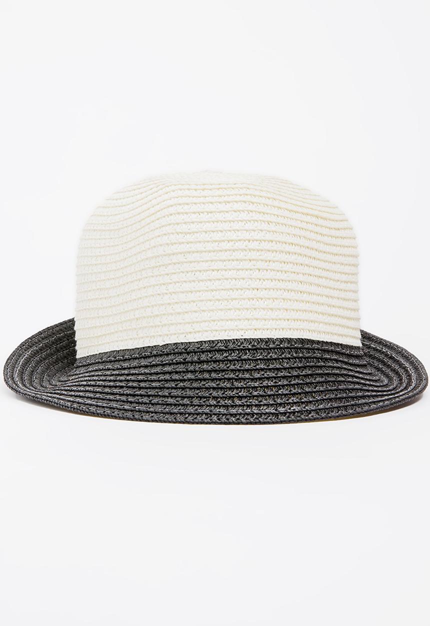Pop Candy - Straw bucket hat - cream & black 