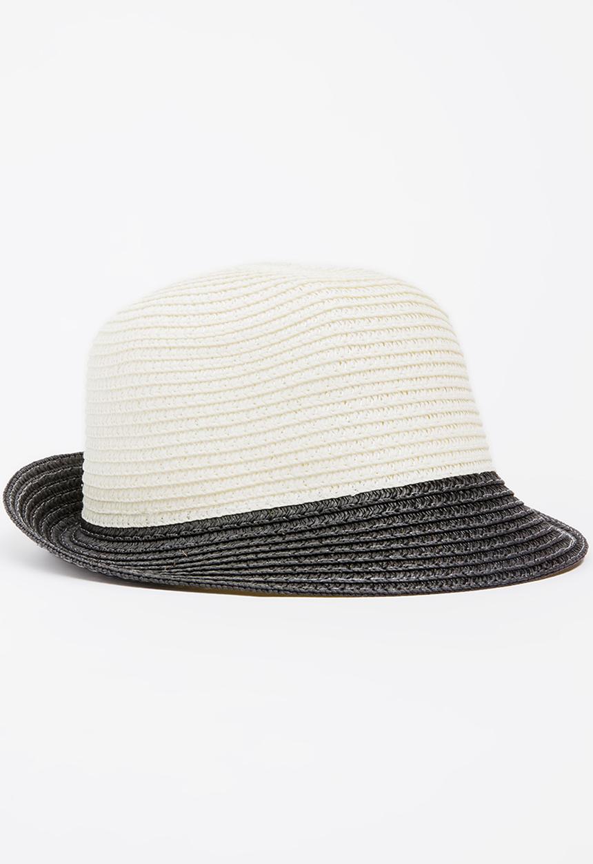 Pop Candy - Straw bucket hat - cream & black 