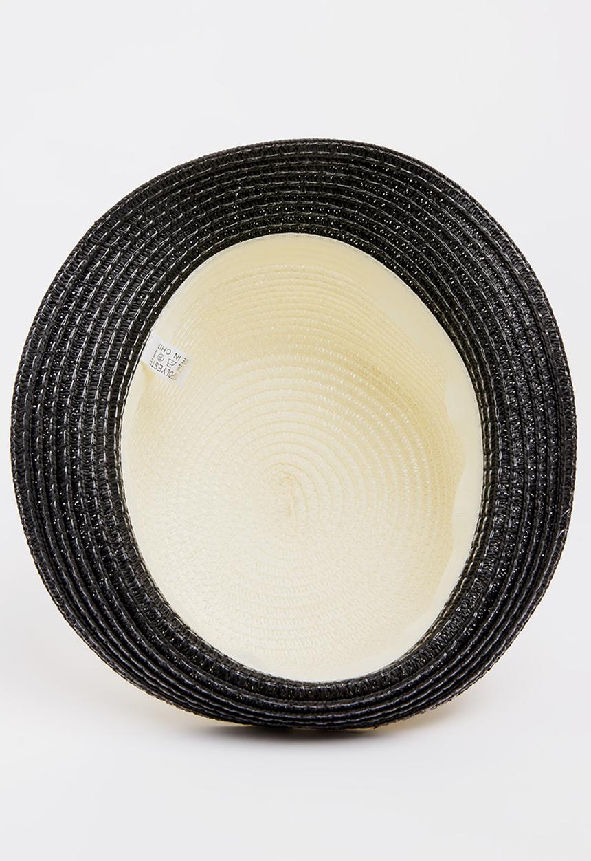Pop Candy - Straw bucket hat - cream & black 