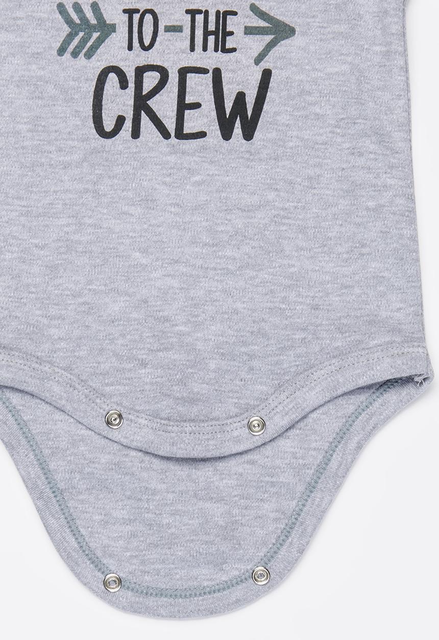 Funky Shop - Slogan baby grow - grey