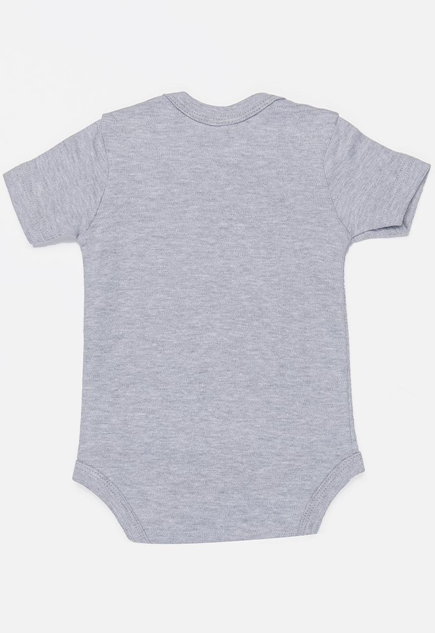 Funky Shop - Printed slogan baby grow - grey