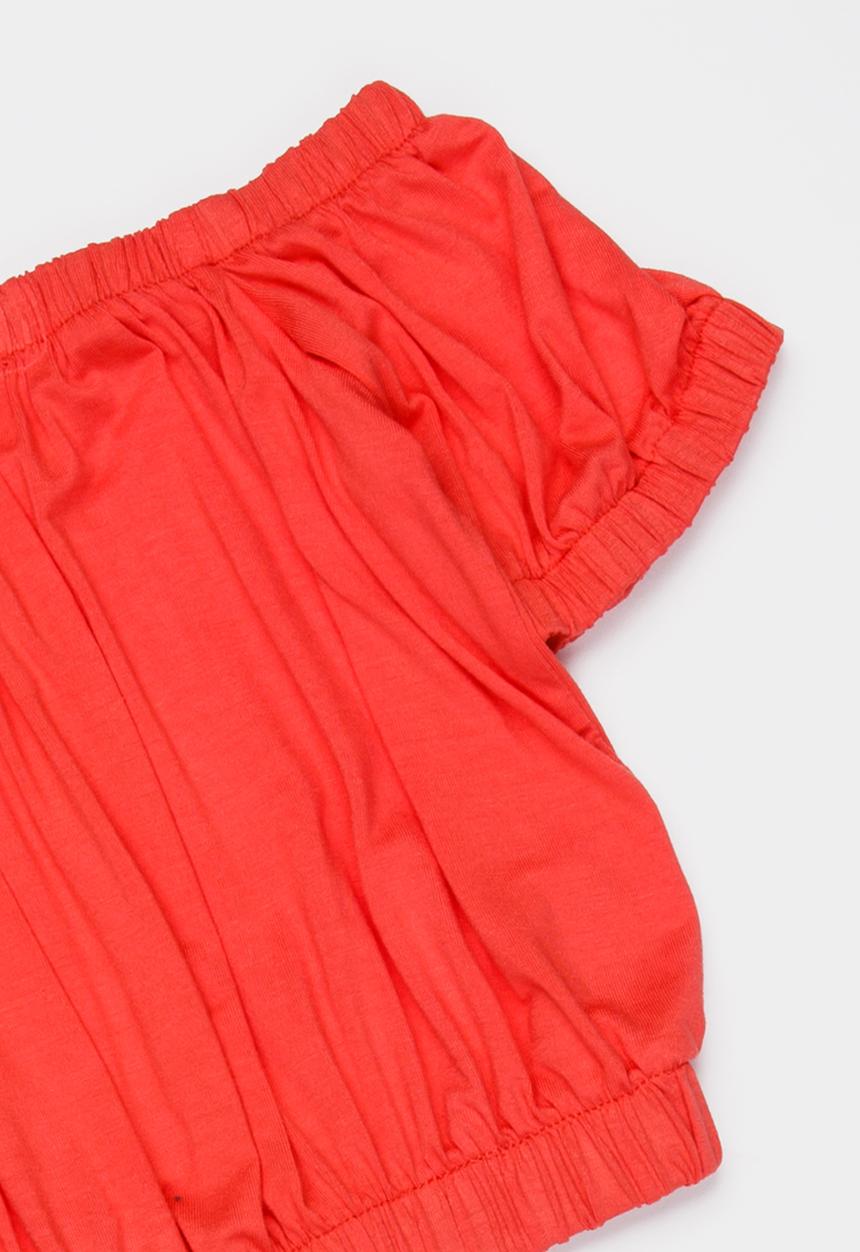 Rebel Republic - Bardot crop top - coral