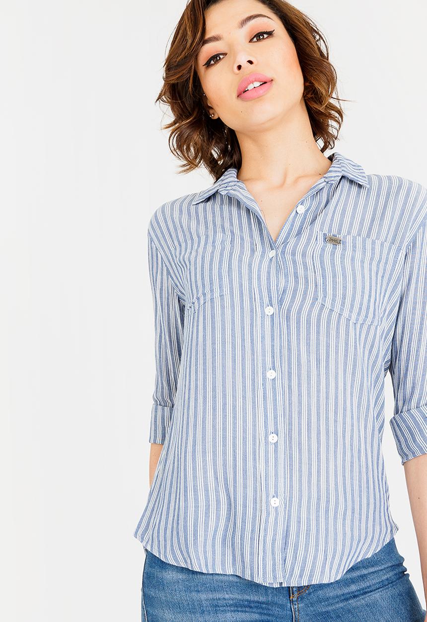 JEEP - Slouchy shirt - navy & white
