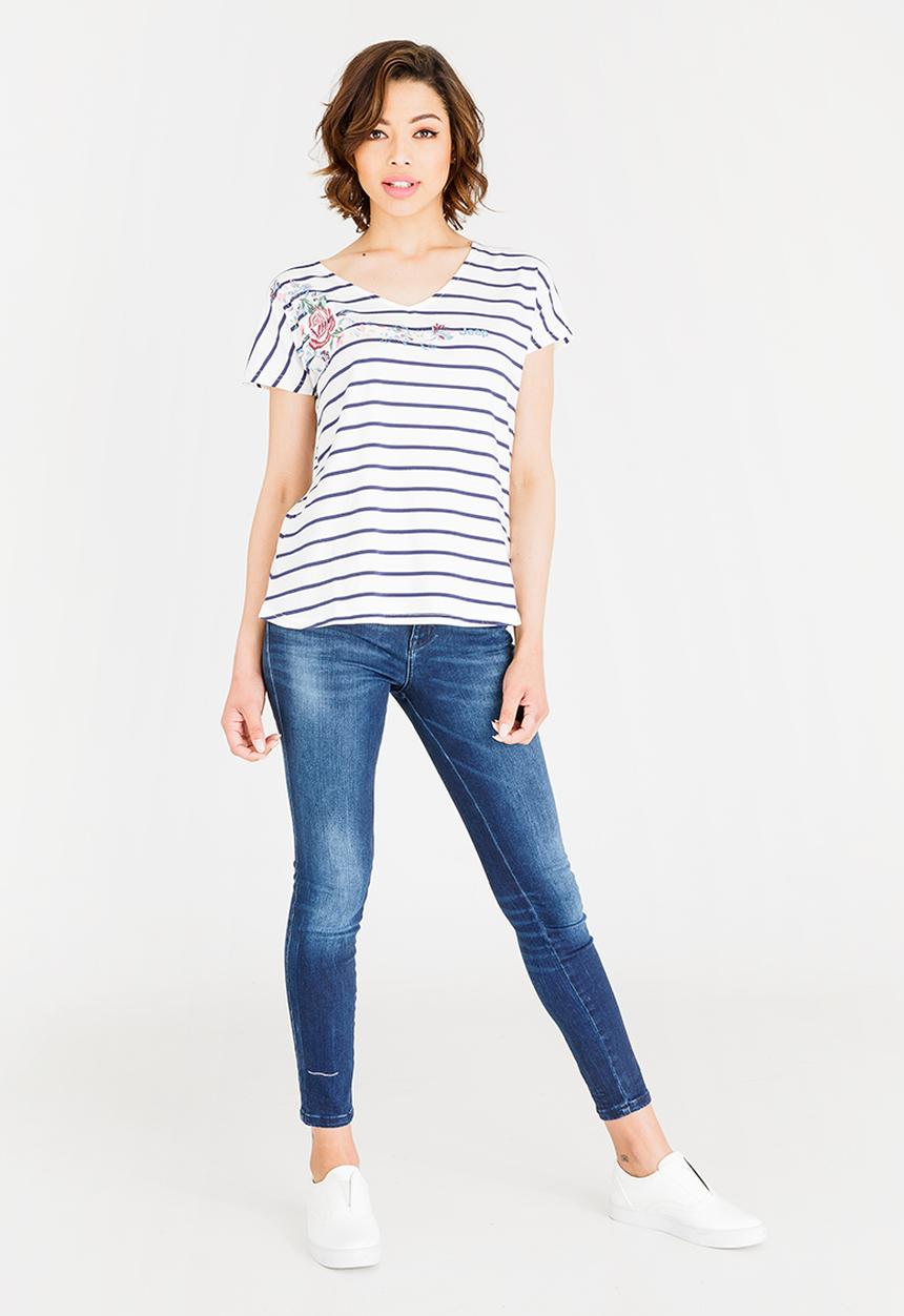 JEEP - Stripe t-shirt - navy & white