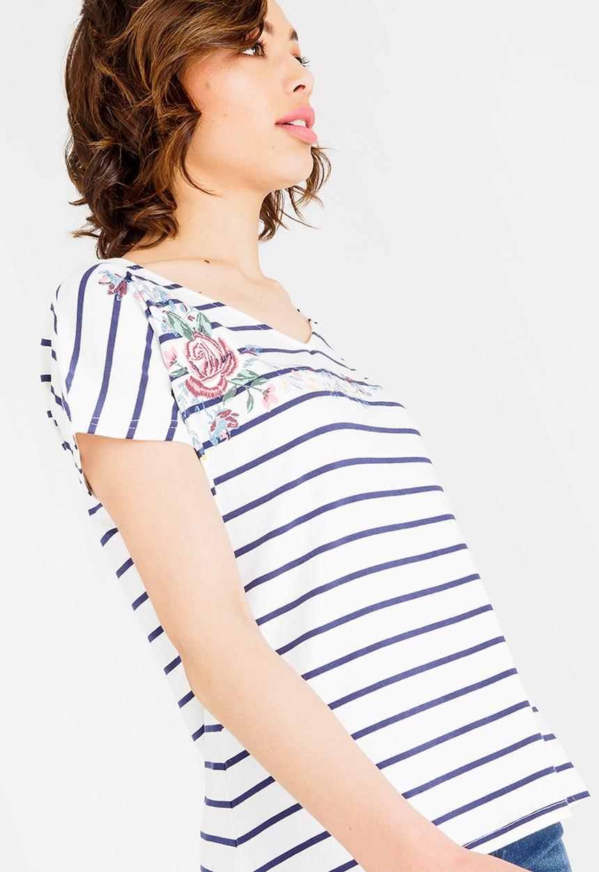 JEEP - Stripe t-shirt - navy & white