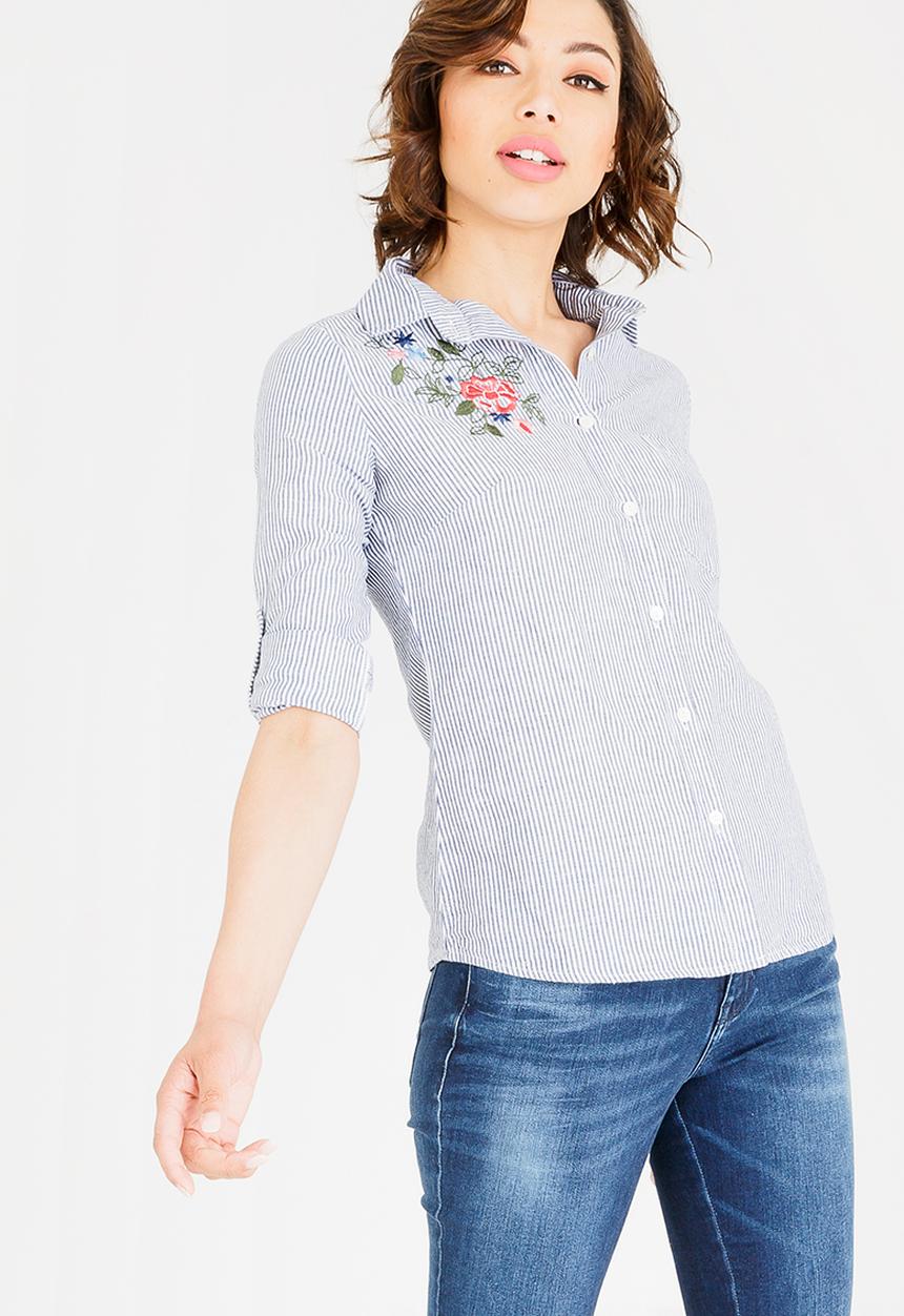 JEEP - Striped shirt - blue & white