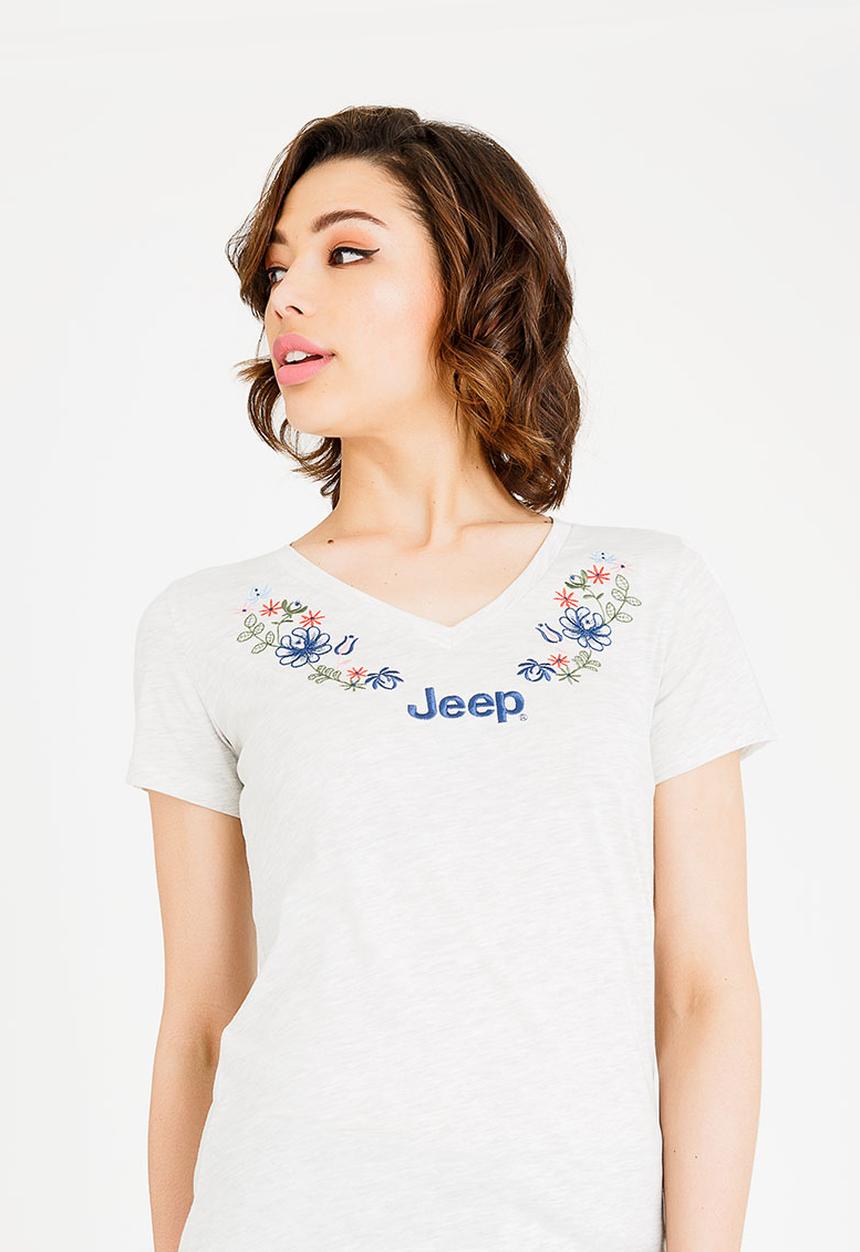 JEEP - Embroidery detail T-shirt - grey