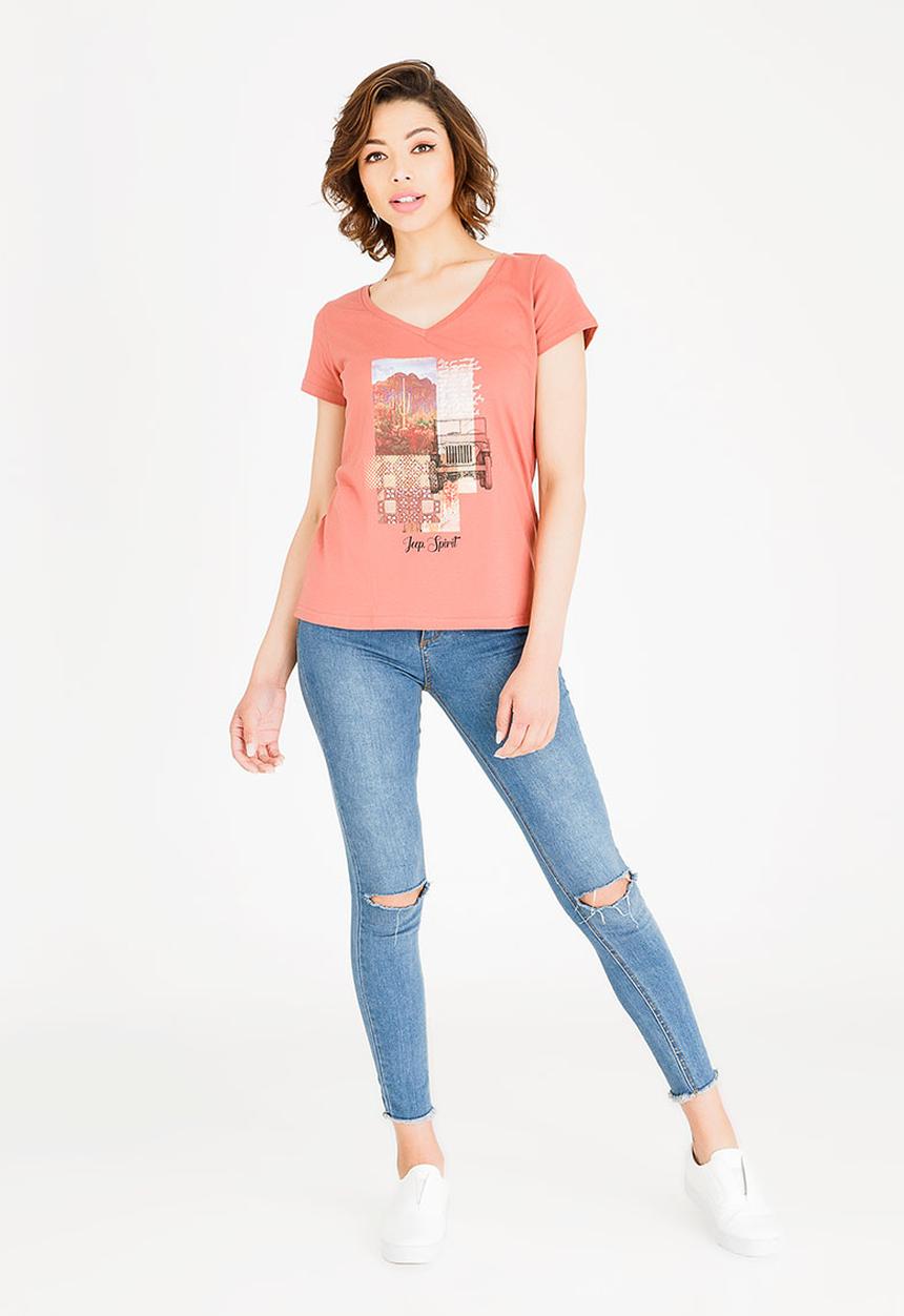 JEEP - Printed T-shirt Rust