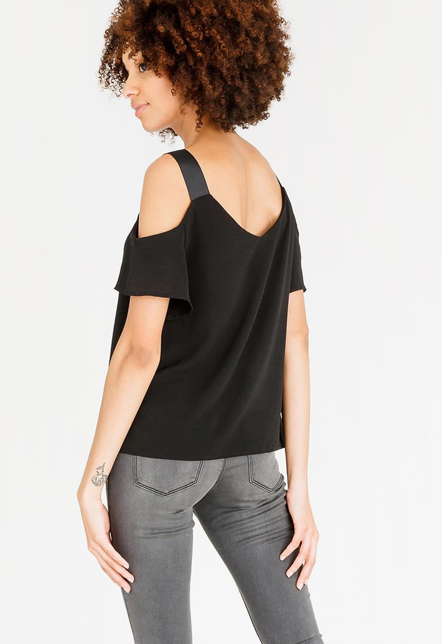 c(inch) - Cold Shoulder Blouse Black