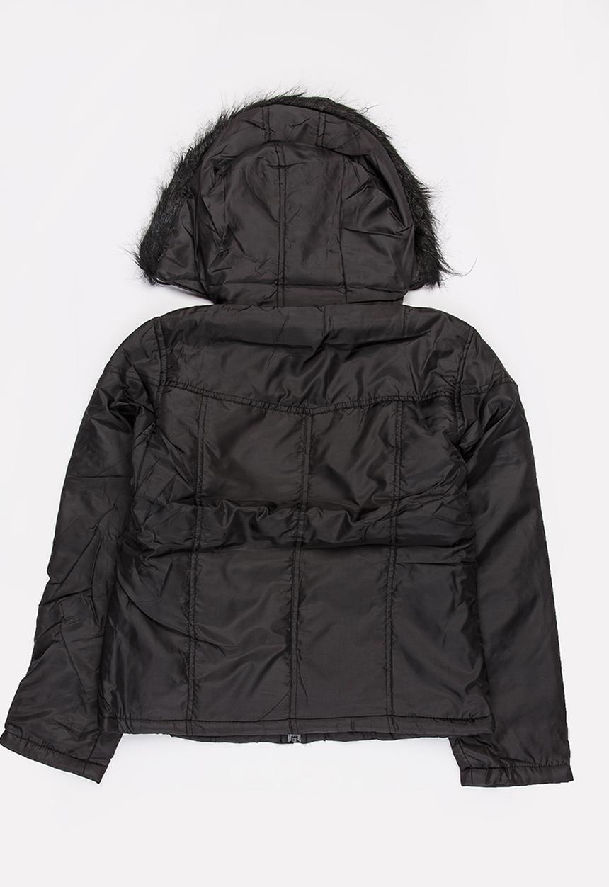 Pop Candy - Zip Through Hooded Jacket Black