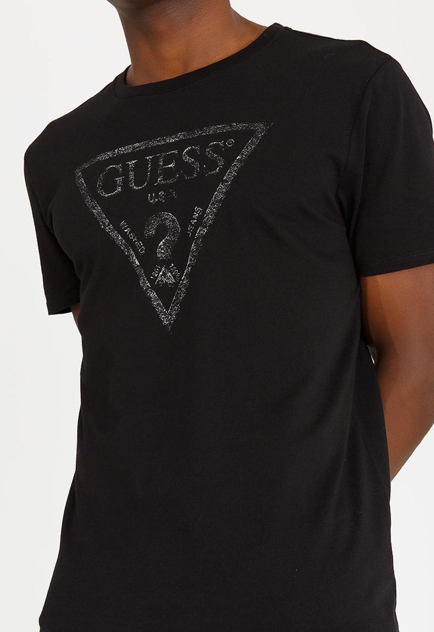 GUESS - Basic Triangle Crew Neck Black