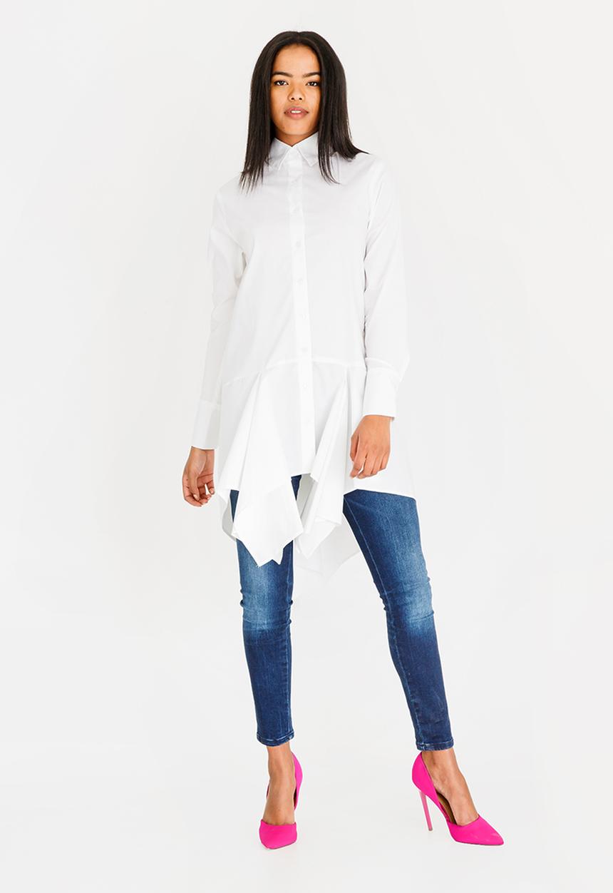 Leigh Schubert - Marylbone shirt with hanky edges - white
