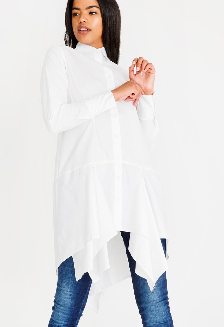 Leigh Schubert - Marylbone shirt with hanky edges - white